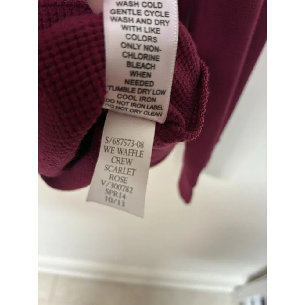Banana Republic Sweater Men’s XL Waffle Crew Scarlet Rose Pullover Minimalist